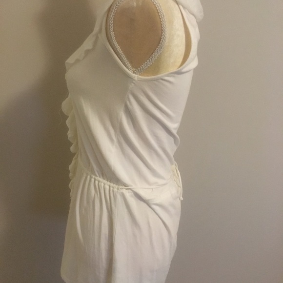 Anthropologie Ella Moss White Peplum Style Blouse - Picture 2 of 3